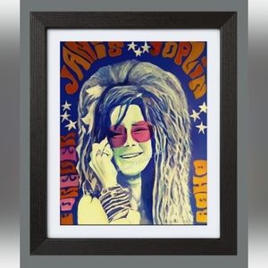 Janis Joplin Art Print By Whitney Marks framed 8x10 wall print